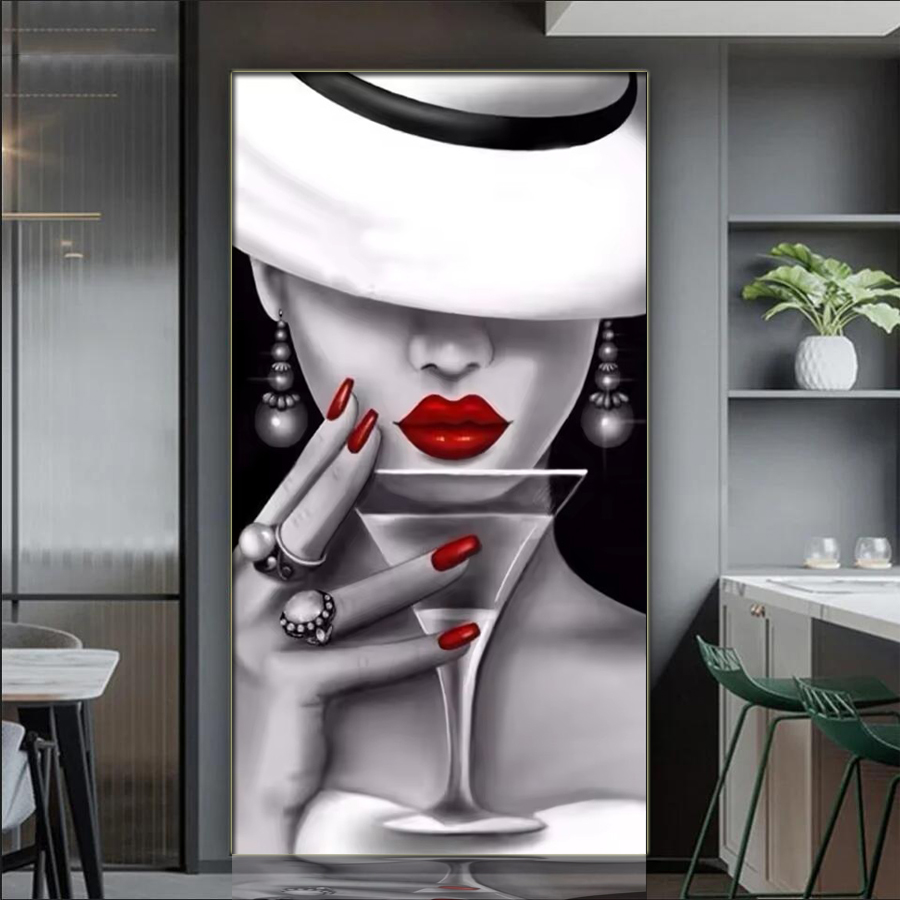 Embroidery Lips - Femme élégante plein diamant mosaïque Kits