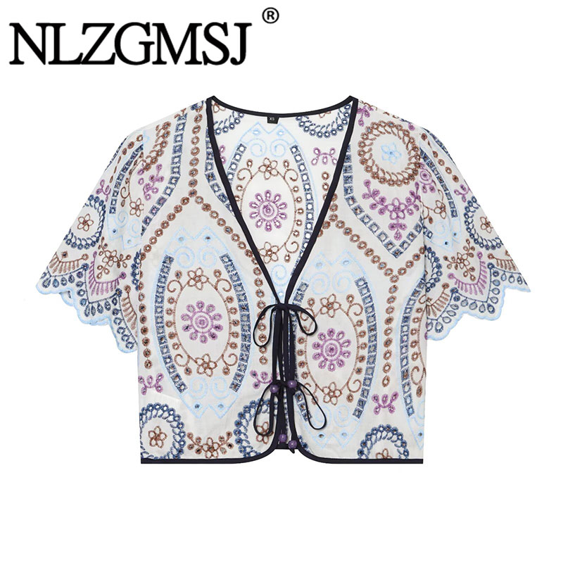 Embroidery Men Shirt - Nlzgmsj 2026 Blouse d'été brodée pour