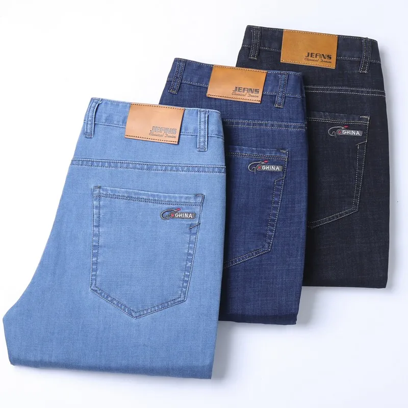 Embroidery On Jeans - Nouveau jean en denim fin effet