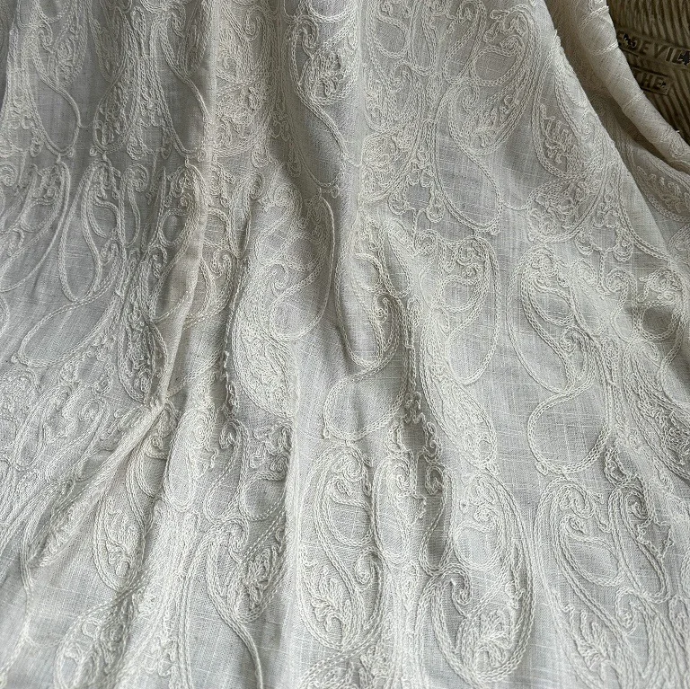 Embroidery Chain Stitch - Tissu de base en lin pur