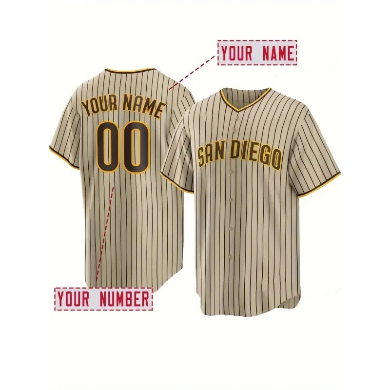 Embroidery Men Shirt - Maillot de Baseball brodé pour hommes,