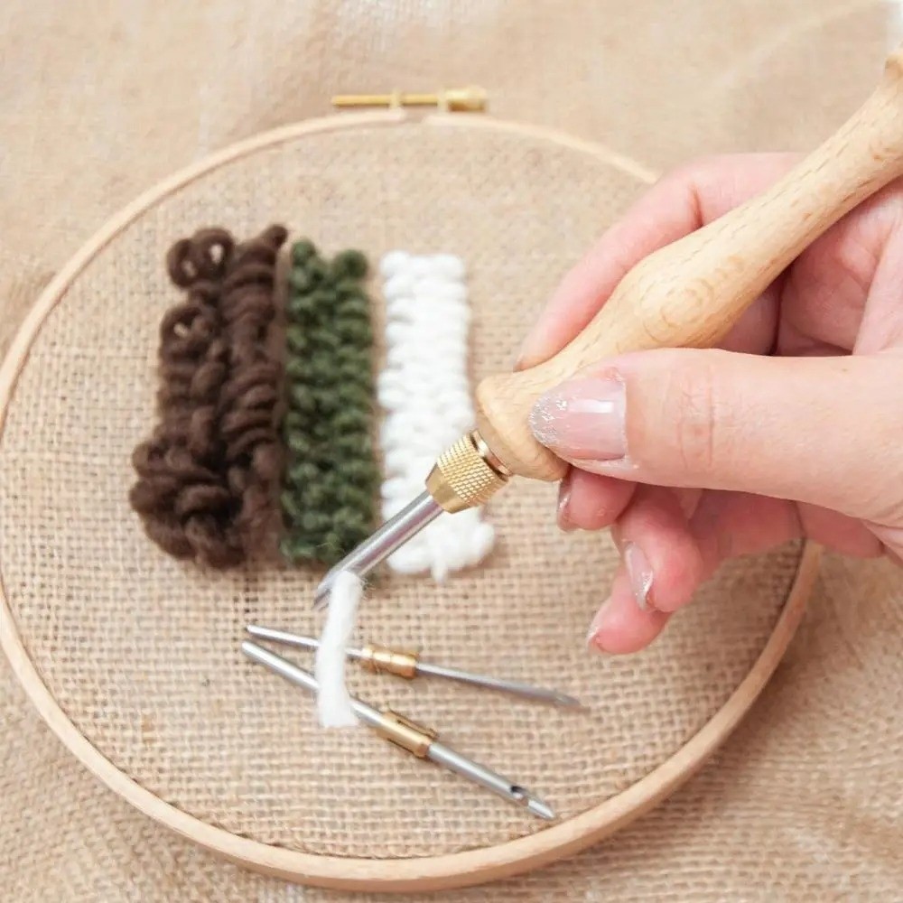 Punch Needle Handle - Kit de Broderie Créative avec Aiguille