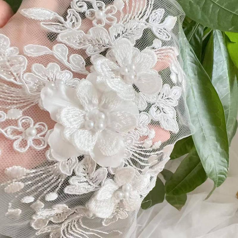 Embroidery Flower Pattern - 2 pièces = 1 paire, dentelle