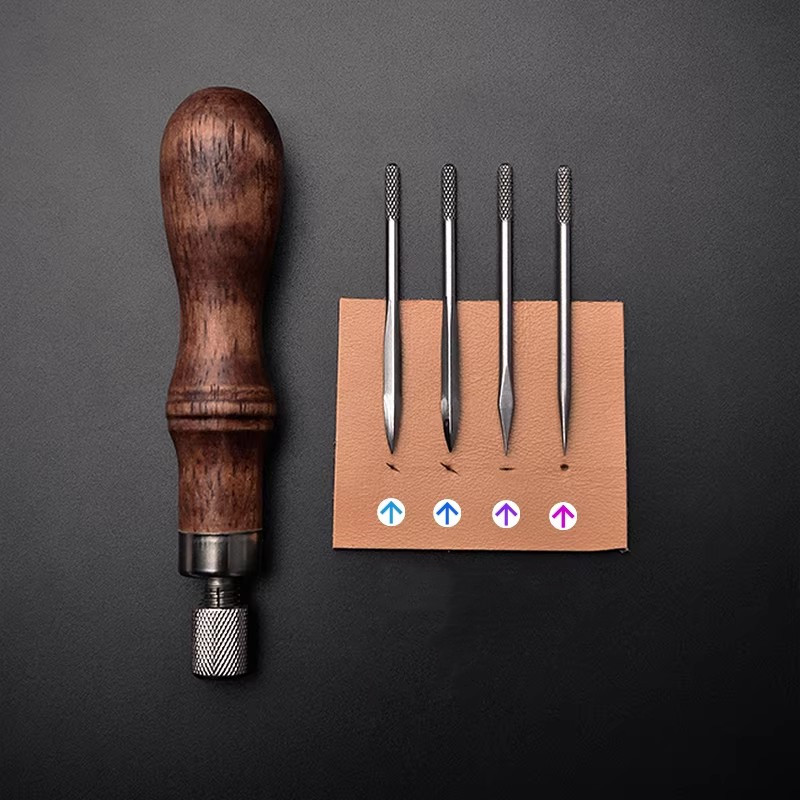 Punch Needle Handle - Ensemble de poinçons à cuir 4-en-1