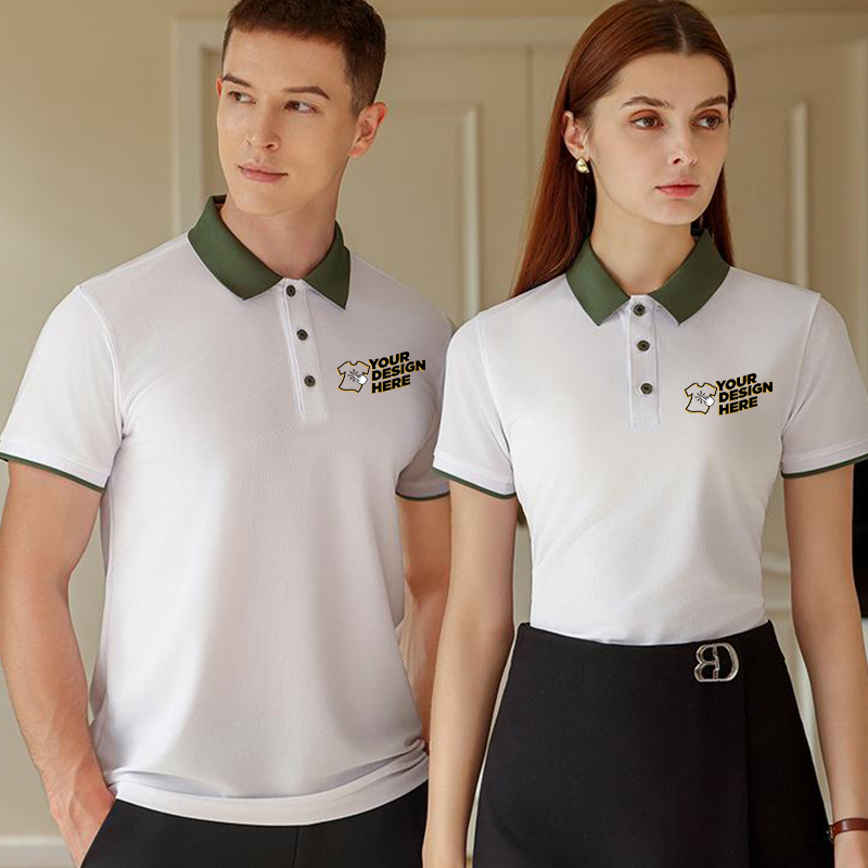 Embroidery Men Shirt - Polo Color Block - Impression de
