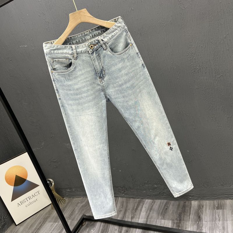 Embroidery On Jeans - Jean Slim en Denim pour Homme,
