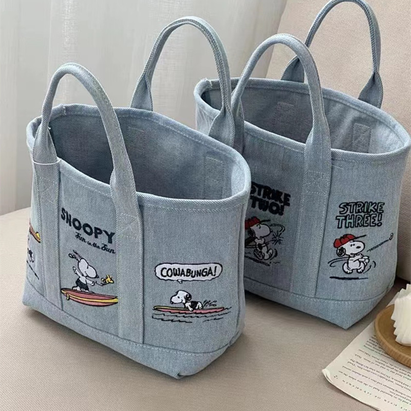 Embroidery Job - Nouveau sac fourre-tout en jean Snoopy,