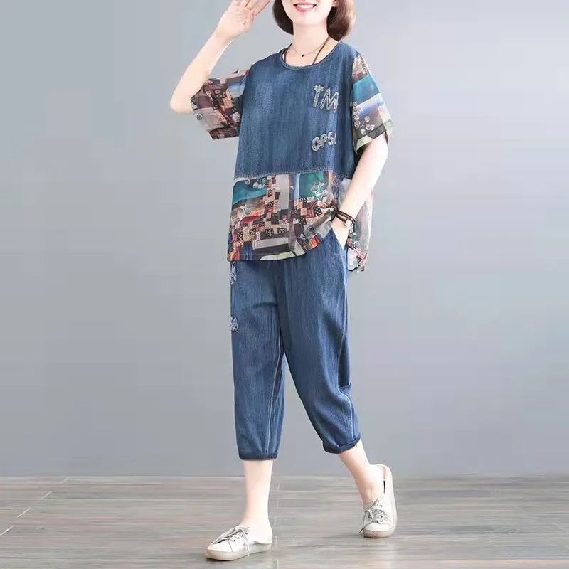 Embroidery On Jeans - 5XL été femmes jean ensembles printemps