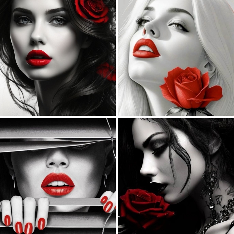 Embroidery Lips - Kit de peinture de diamant de