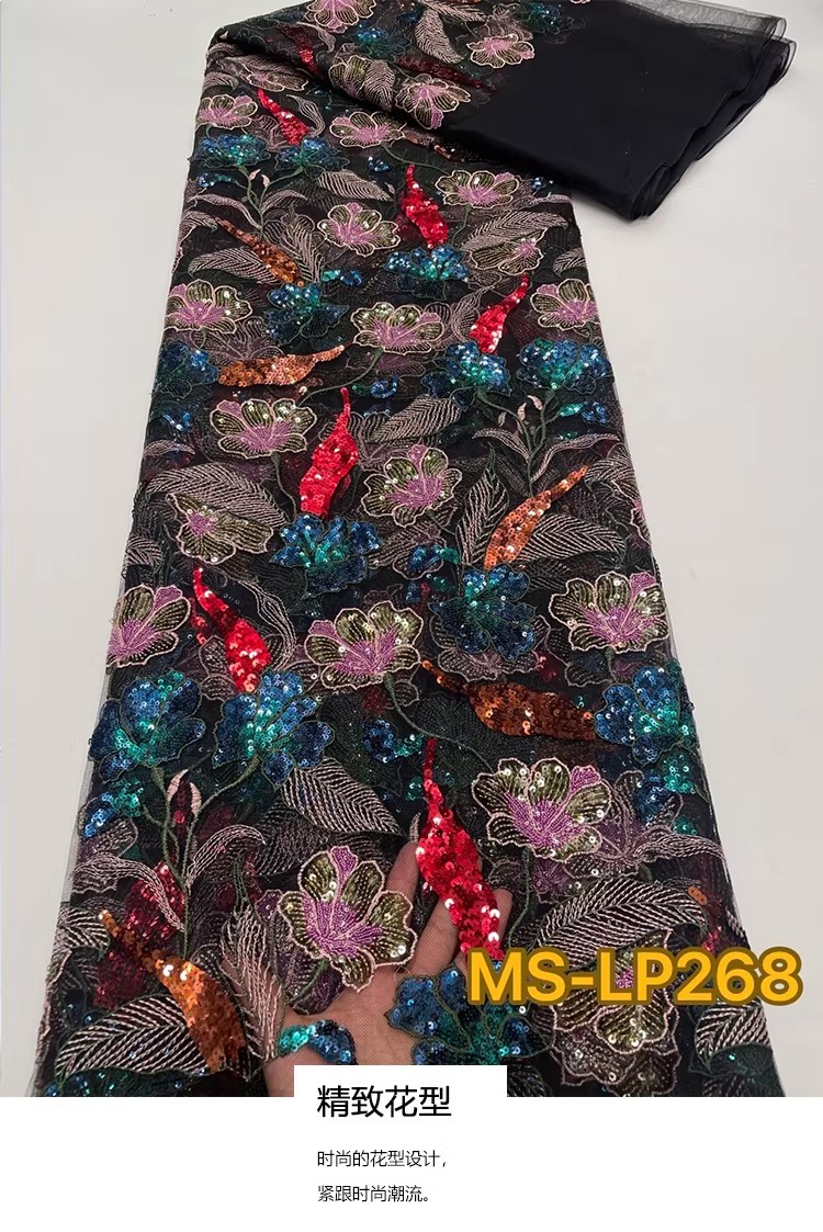 Embroidery Flower Pattern - Tissu en maille douce de 1