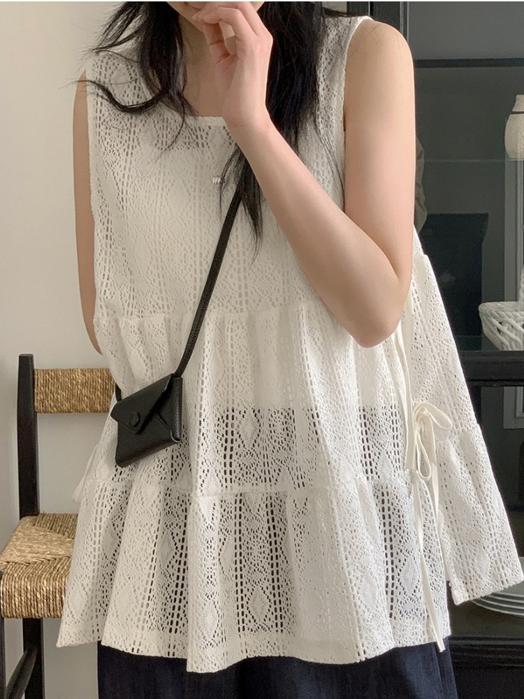 Embroidery Unique Design - Top Chic Femme en Dentelle Brodé