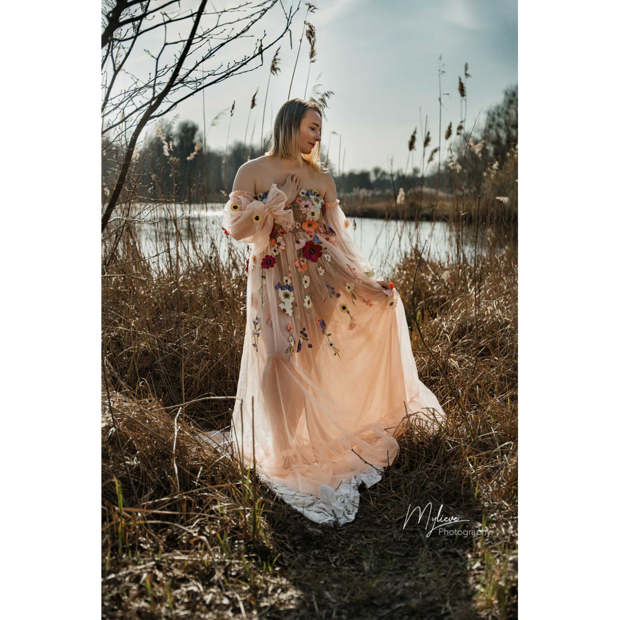 Robe Don&Judy en organza color - Embroidery Daisy avis et prix