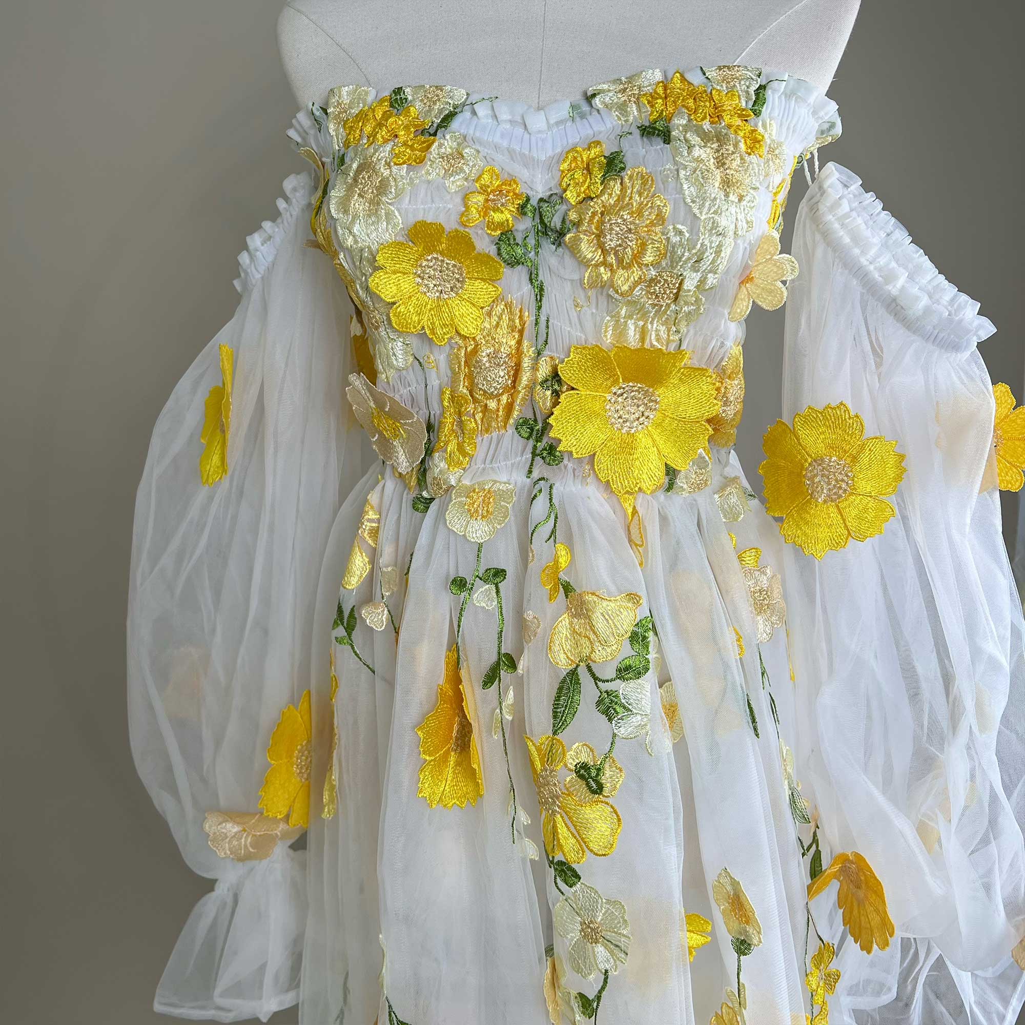 Robe Don&Judy en organza color - Embroidery Daisy avis et prix