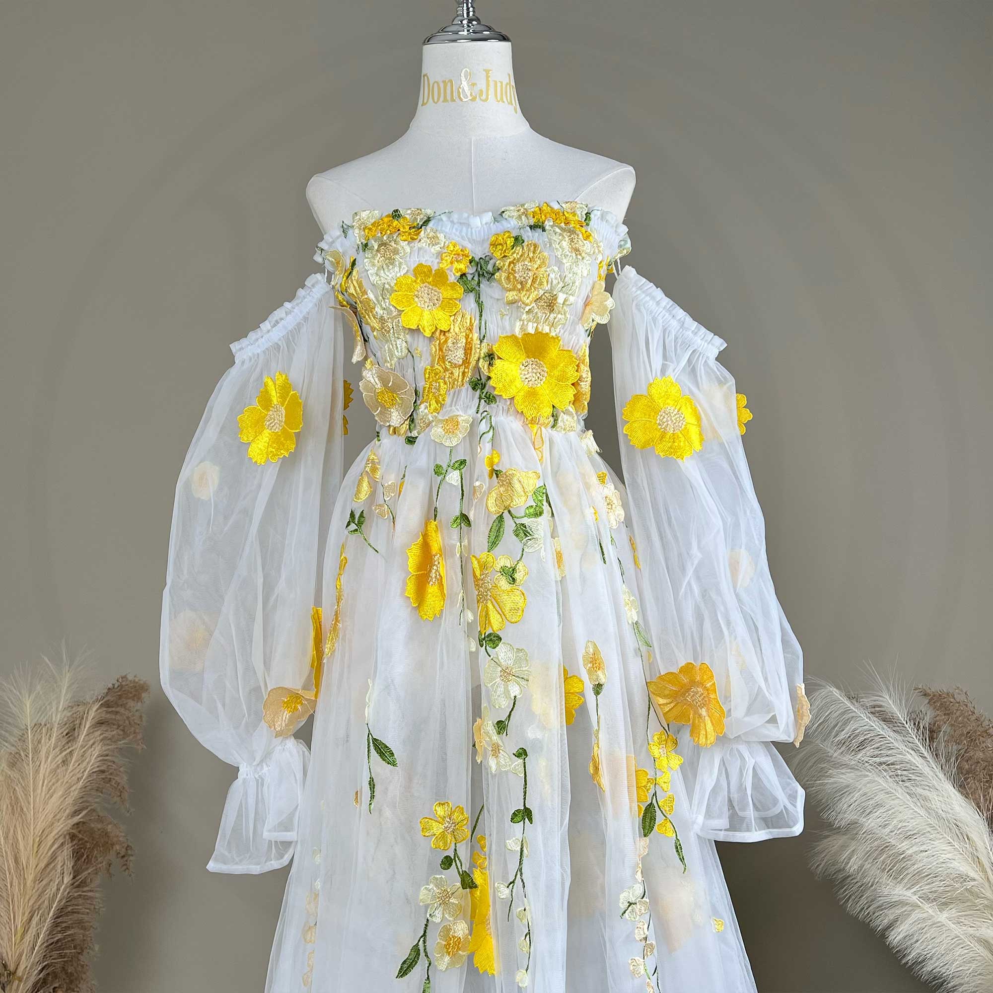 Robe Don&Judy en organza color - Embroidery Daisy avis et prix