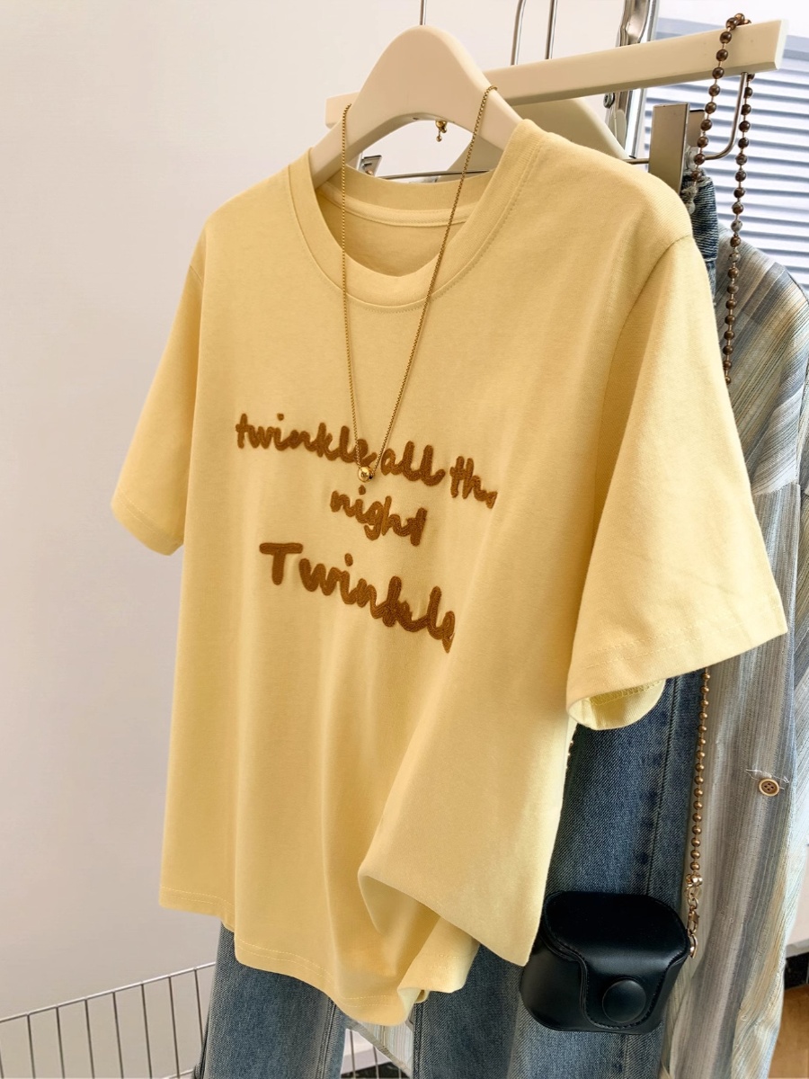 T-shirt en molleton à manches  - Embroidery Unique Design avis et prix