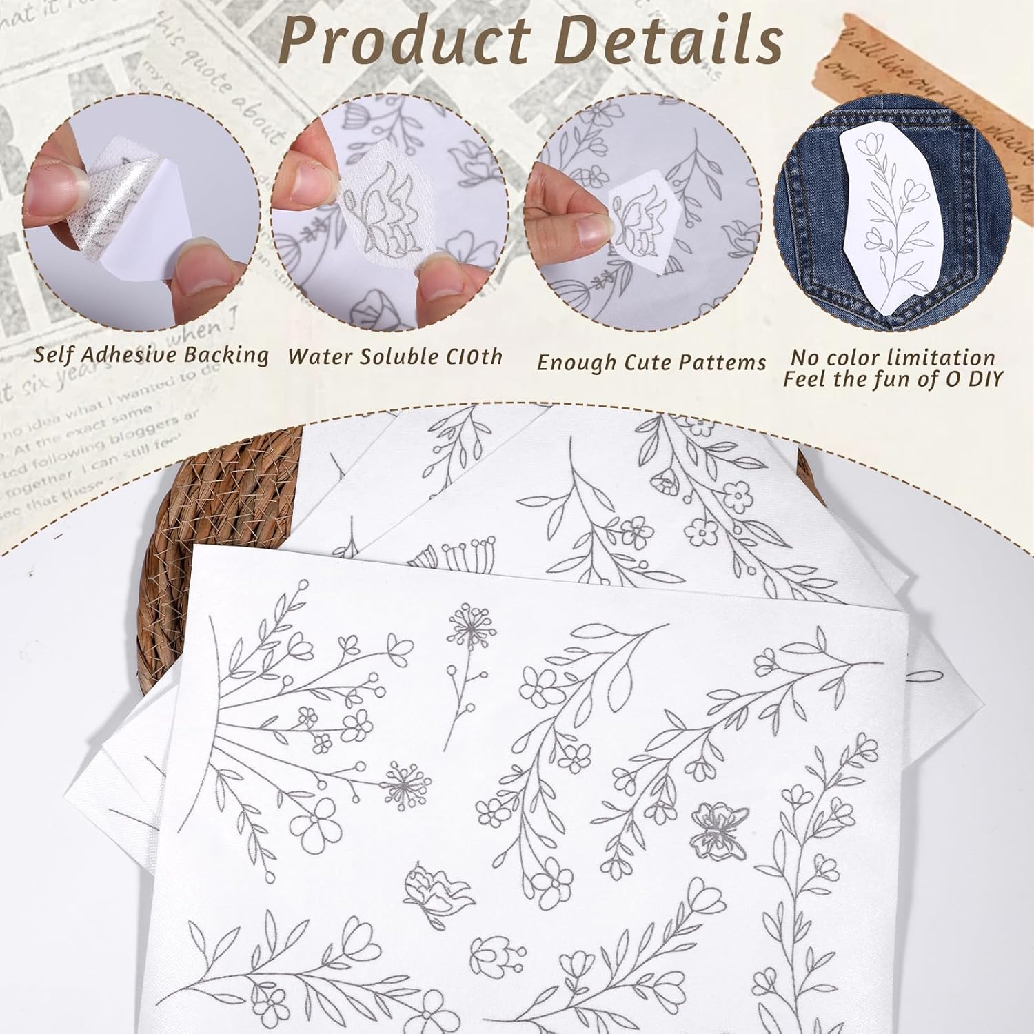 Papier de broderie soluble dan - Embroidery Daisy avis et prix