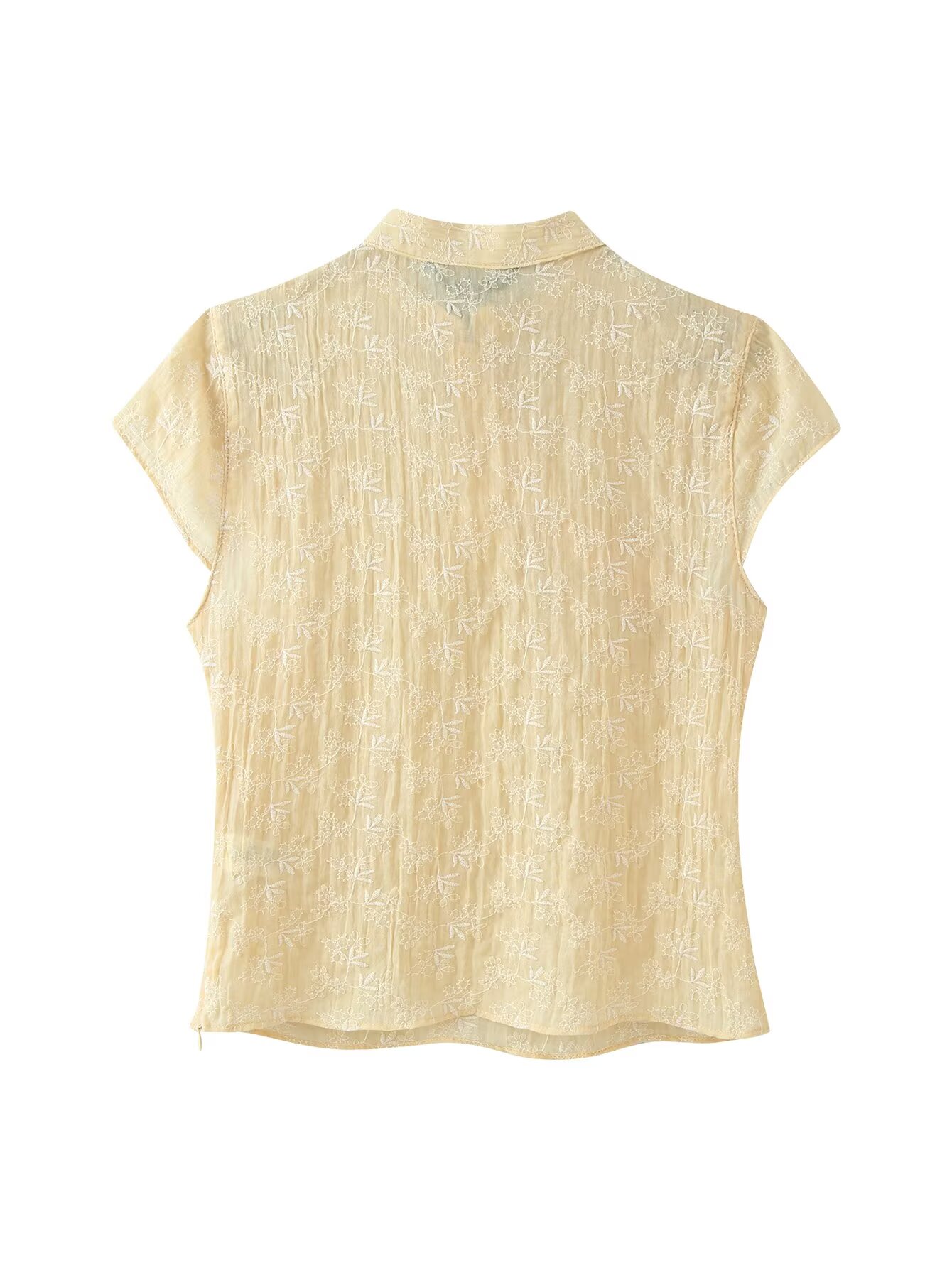 Chemisier Qipao jaune brodé de - Embroidery Yellow avis et prix