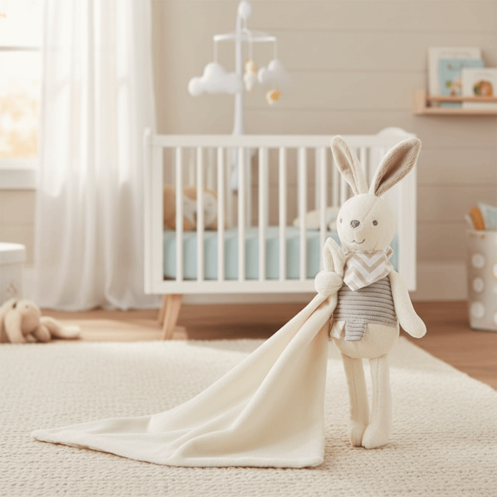 Doudou Lapin Bébé Forme Carrée - Embroidery Towel avis et prix