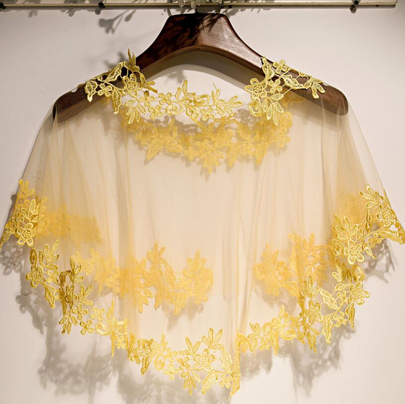Pashmina en maille jaune brodé - Embroidery Yellow avis et prix