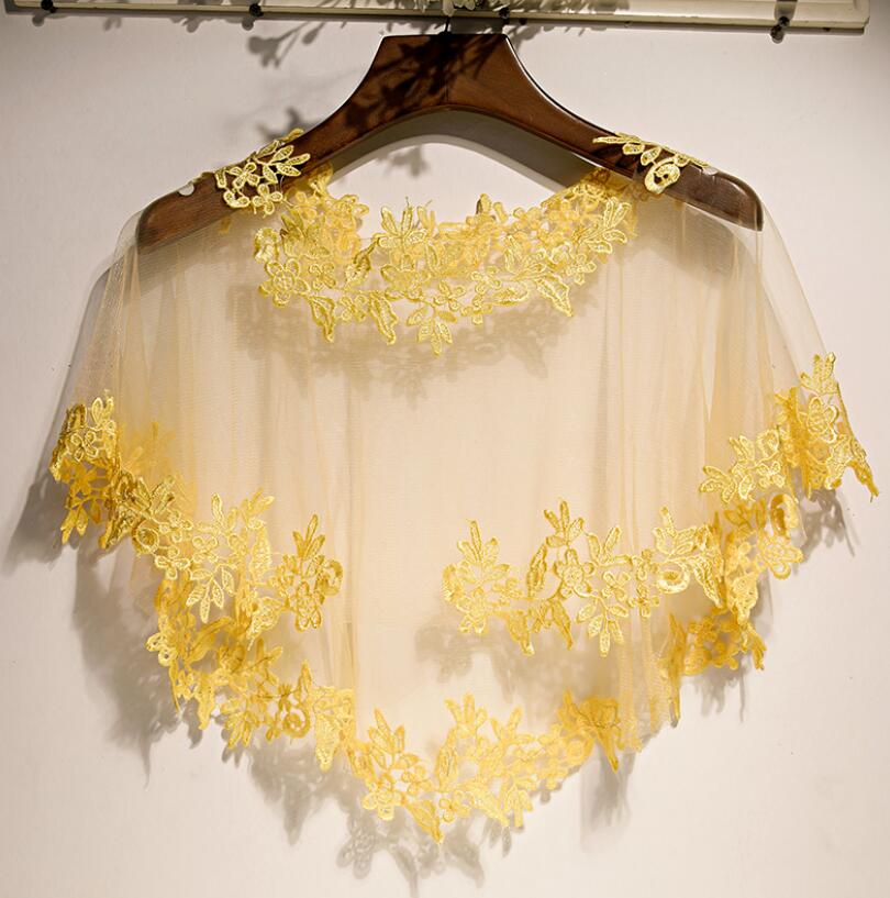 Pashmina en maille jaune brodé - Embroidery Yellow avis et prix