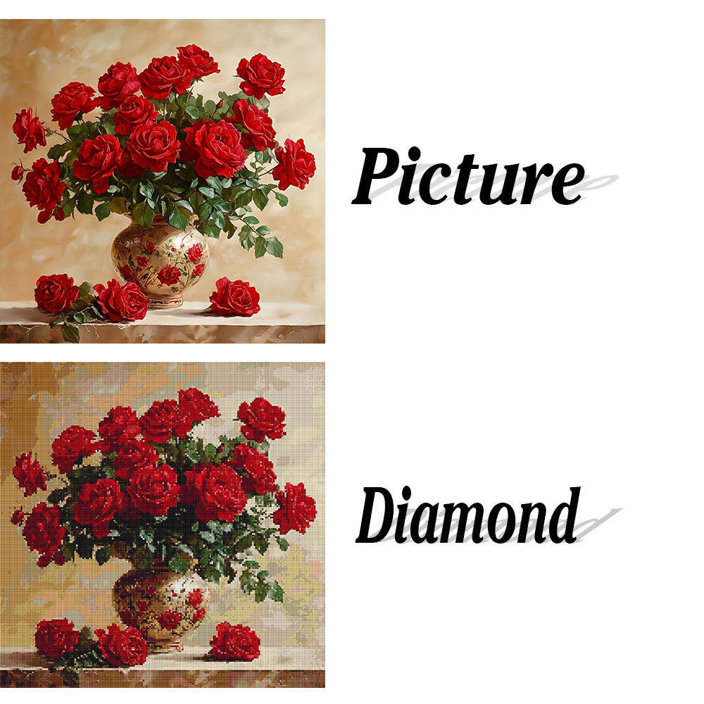 Rose diamant peinture plein ca - Embroidery Roses avis et prix
