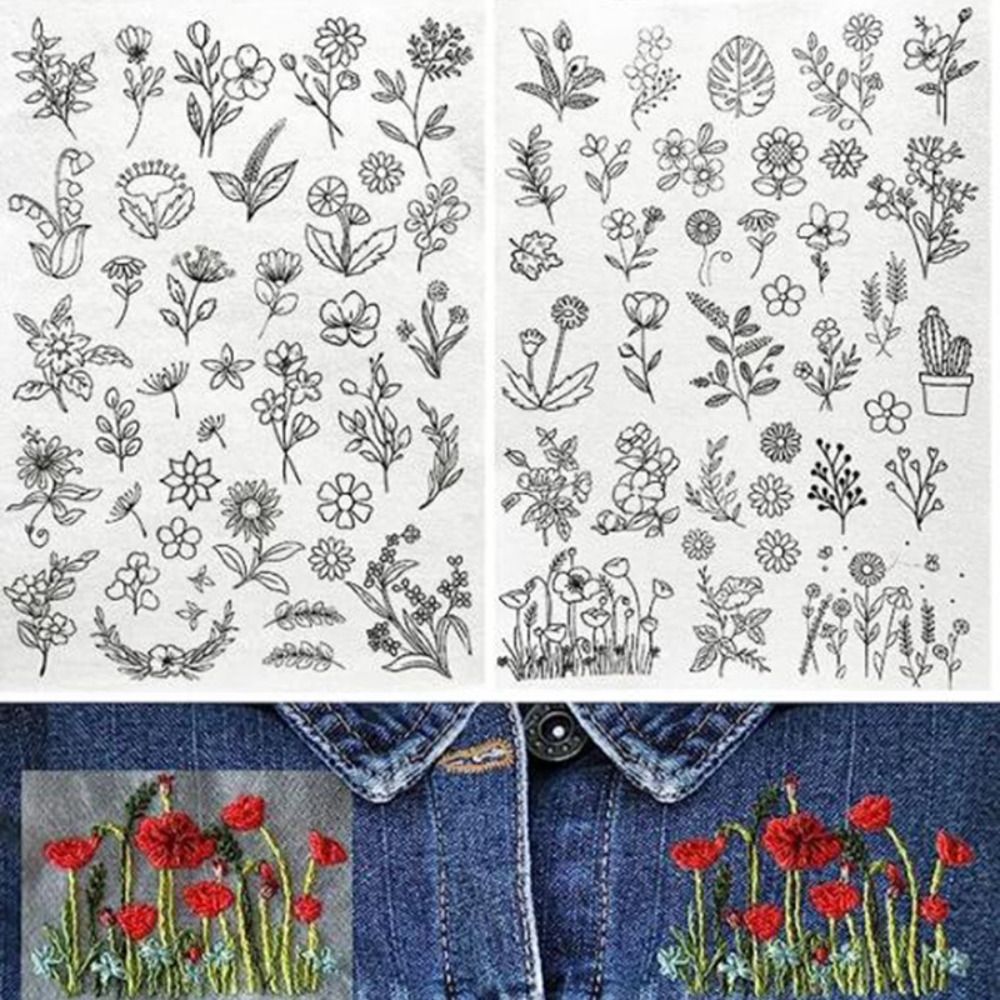 Papier de transfert de broderi - Embroidery Flower Pattern avis et prix