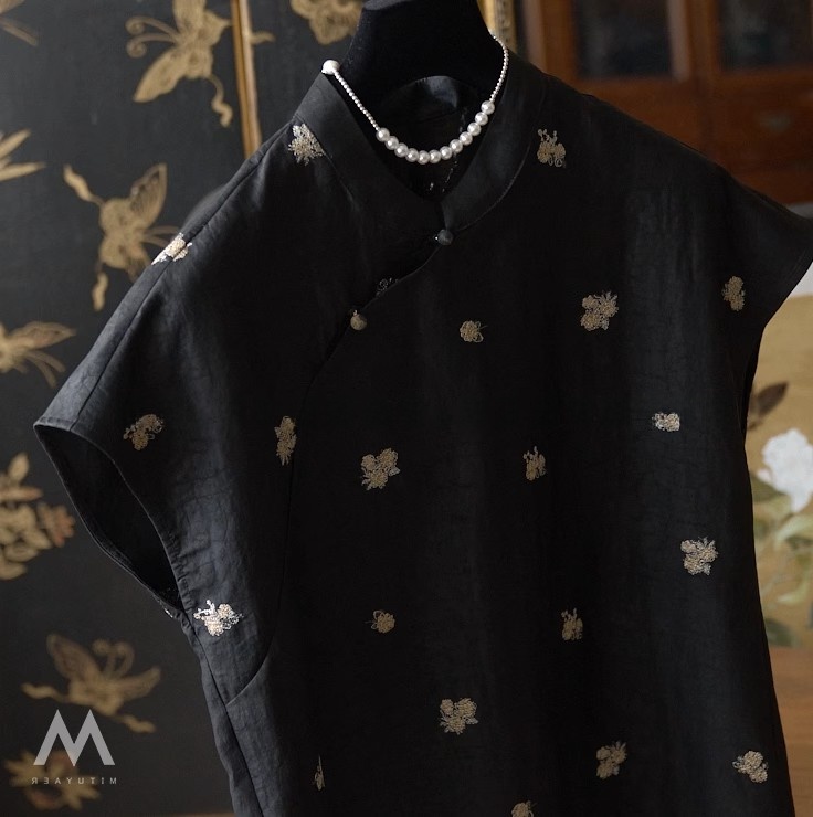 Nouveau haut asymétrique à man - Embroidery Flower Pattern avis et prix
