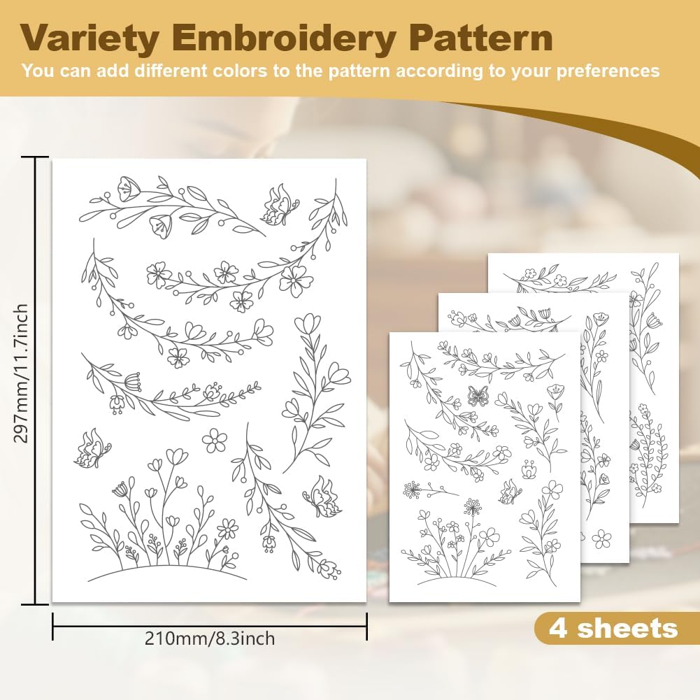 Papier stabilisateur soluble d - Embroidery Flower Pattern avis et prix