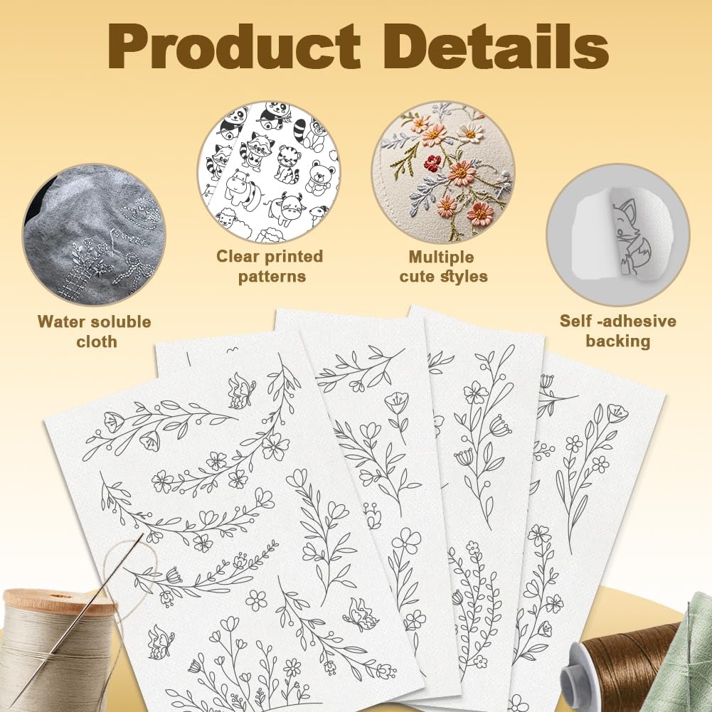 Papier stabilisateur soluble d - Embroidery Flower Pattern avis et prix