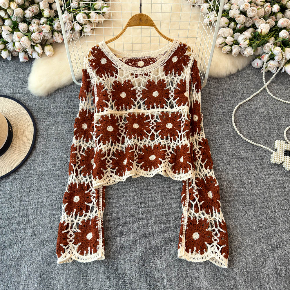 Haut en crochet floral pour fe - Embroidery Daisy avis et prix