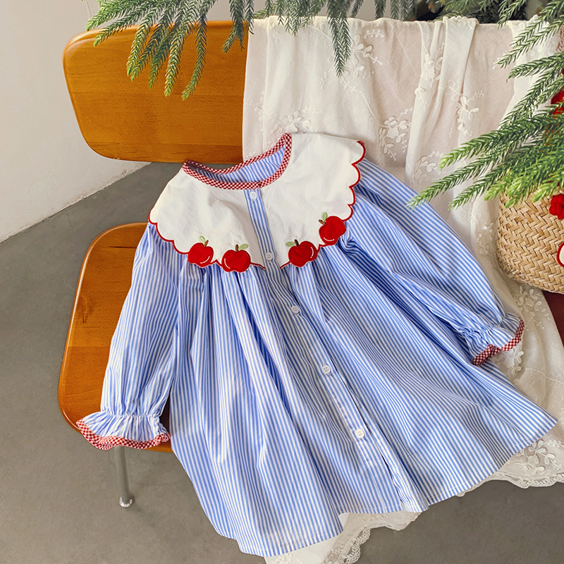 Robe pour filles brodée pommes - Embroidery Unique Design avis et prix