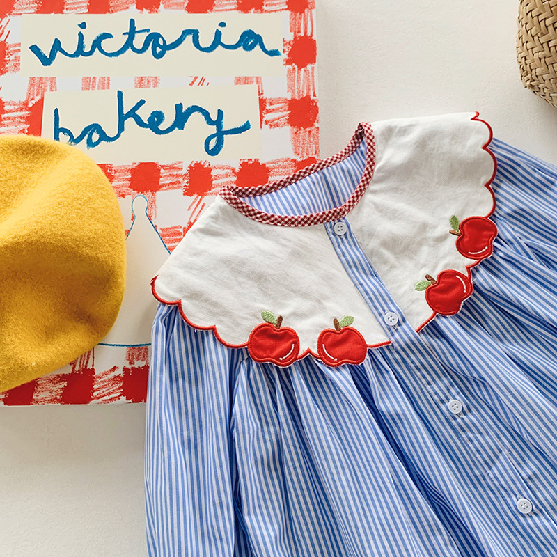 Robe pour filles brodée pommes - Embroidery Unique Design avis et prix