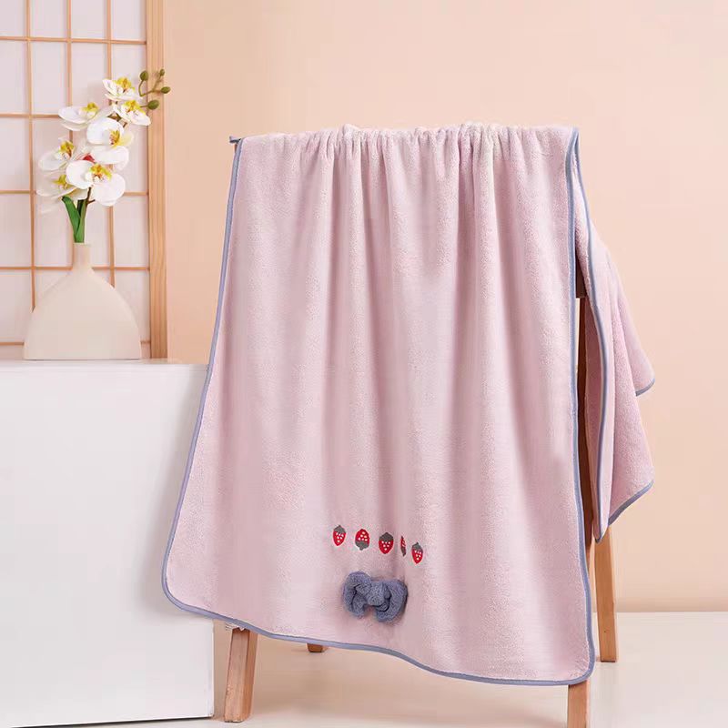 Serviette de bain en corail po - Embroidery Towel avis et prix