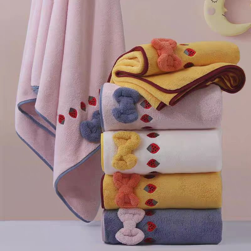 Serviette de bain en corail po - Embroidery Towel avis et prix