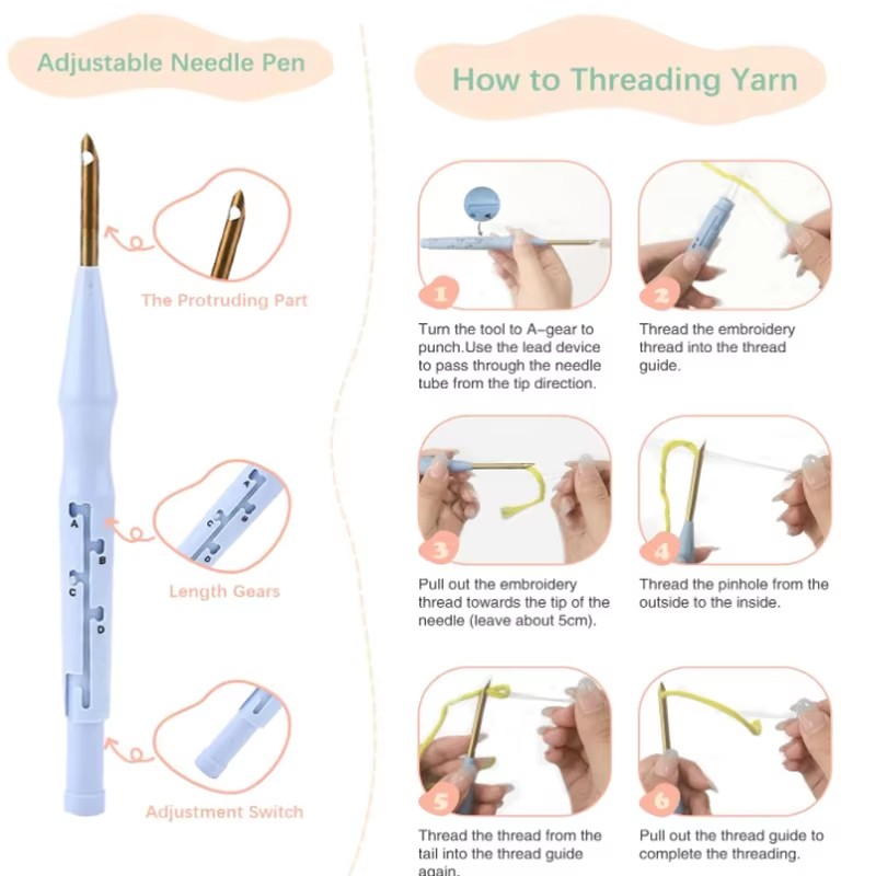 Kit de broderie au poinçon pou - Punch Needle Handle avis et prix