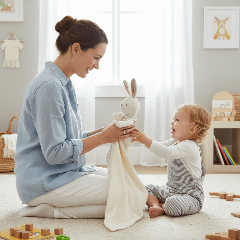 Doudou carré pour bébé lapin,  - Embroidery Towel avis et prix