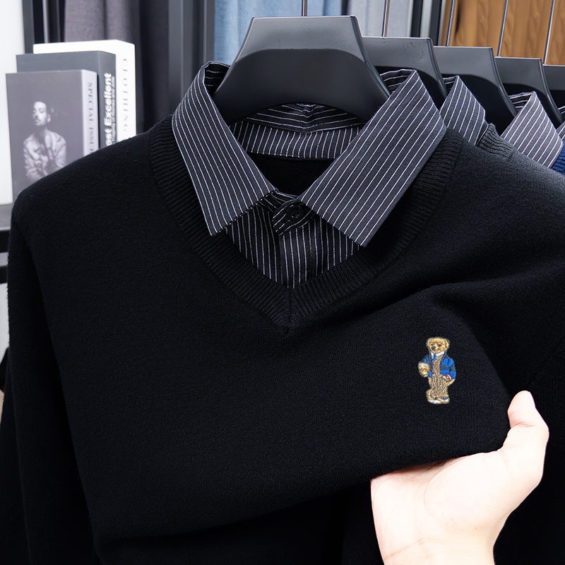 Pull tricoté homme de haute qu - Embroidery Men Shirt avis et prix